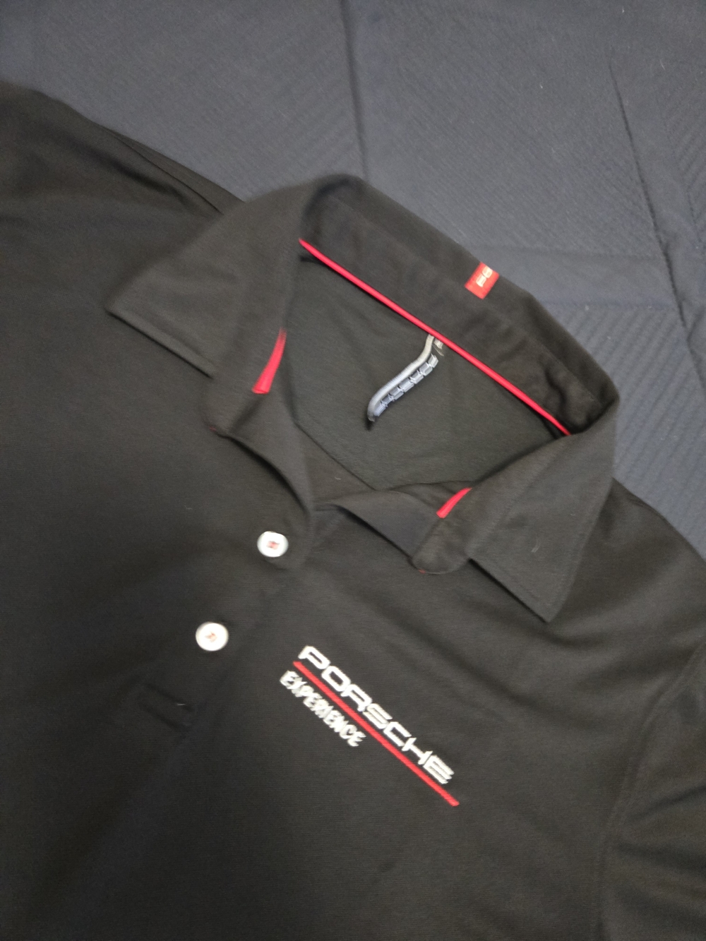Porsche Design Black Polo Shirt with Red Trim